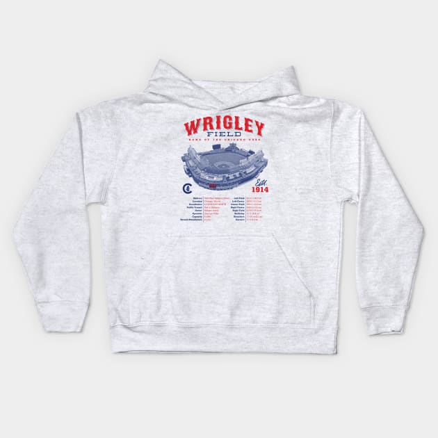 Wrigley Field Kids Hoodie by MindsparkCreative